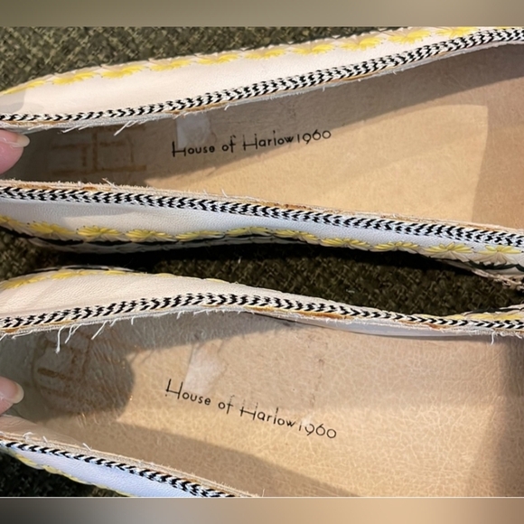 House Of Harlow | Embroidered White and Yellow 'Kole' Espadrilles, Size 39 - Picture 6 of 10